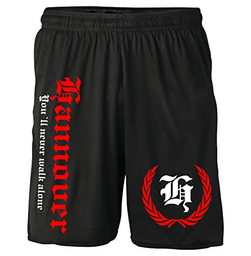 Hannover Kranz Shorts | Fussball Sport Sommer Ultras Kurze Hose Sporthose (M, Schwarz Kranz M2) von Uglyshirt87