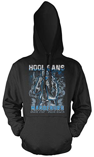 Hooligans Magdeburg Männer und Herren Kapuzenpullover | Fussball Ultras Osten Fan (XL) von Uglyshirt87