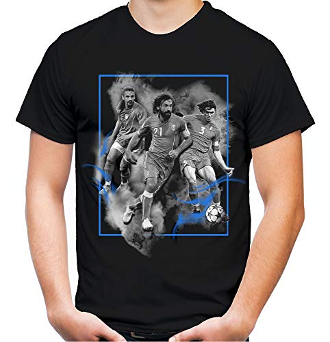 Italien Legenden Männer und Herren T-Shirt | Fussball Trikot Fan (M, Schwarz) von Uglyshirt87