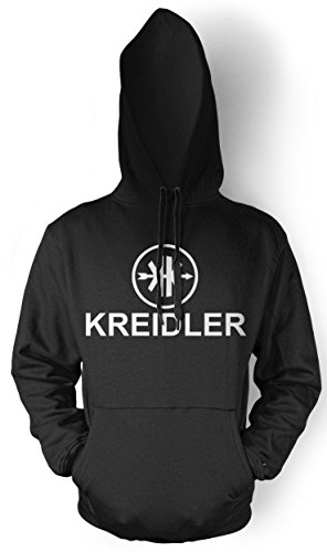 Uglyshirt87 Kreidler Logo Männer und Herren Kapuzenpullover | Moped Mofa Oldschool Geschenk (L, Schwarz) von Uglyshirt87