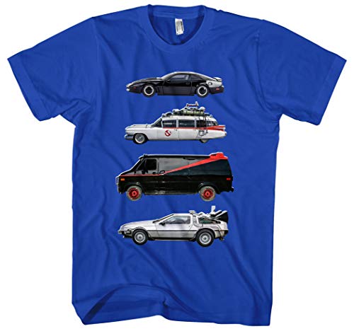 Kult Cars Herren T-Shirt | Knight Rider Shirt - A-Team Van - zurück in die Zukunft t-Shirt Delorean - mad max Interceptor (Blau M2, L) von Uglyshirt87