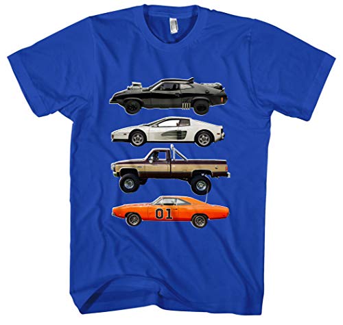 Kult Cars Herren T-Shirt | Knight Rider Shirt - A-Team Van - zurück in die Zukunft t-Shirt Delorean - mad max Interceptor (Blau M3, L) von Uglyshirt87