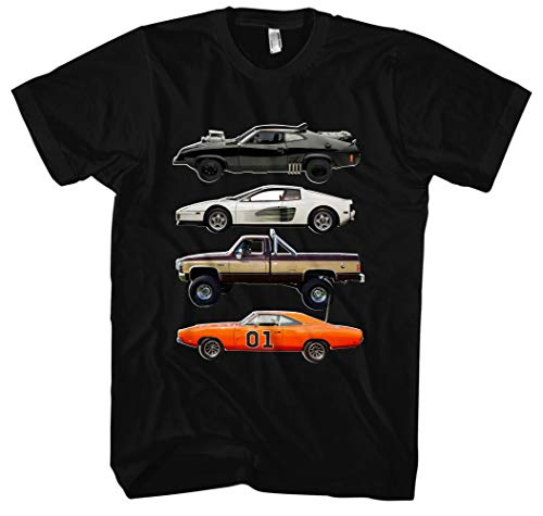 Kult Cars Herren T-Shirt | Knight Rider Shirt - A-Team Van - zurück in die Zukunft t-Shirt Delorean - mad max Interceptor (Schwarz M3, 4XL) von Uglyshirt87