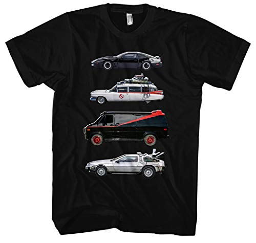 Kult Cars Herren T-Shirt | Knight Rider Shirt - A-Team Van - zurück in die Zukunft t-Shirt Delorean - mad max Interceptor | M2 (3XL) Schwarz von Uglyshirt87