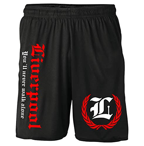 Liverpool Kranz Shorts | Fussball Sport Sommer Ultras Kurze Hose Sporthose (L, Schwarz Kranz M2) von Uglyshirt87