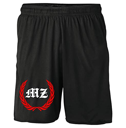 Mainz Kranz Shorts | Fussball Sport Sommer Ultras Kurze Hose Sporthose (S, Schwarz Kranz M1) von Uglyshirt87
