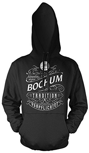 Mein Leben Bochum Männer und Herren Kapuzenpullover | Fussball Ultras Geschenk | M1 Front (Schwarz, L) von Uglyshirt87