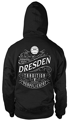 Mein Leben Dresden Männer und Herren Kapuzenpullover | Fussball Ultras Geschenk | M1 FB (Schwarz, L) von Uglyshirt87