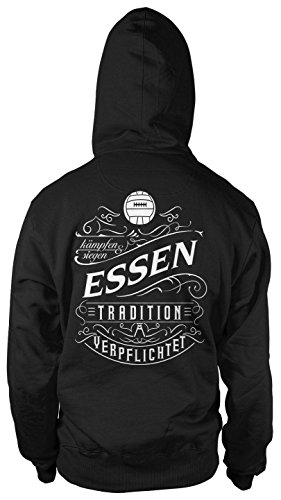 Mein Leben Essen Männer und Herren Kapuzenpullover | Fussball Ultras Geschenk | M1 FB (Schwarz, XL) von Uglyshirt87