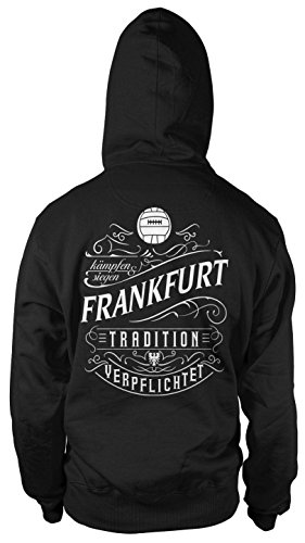 Mein Leben Frankfurt Männer und Herren Kapuzenpullover | Fussball Ultras Geschenk | M1 FB (Schwarz, XXL) von Uglyshirt87