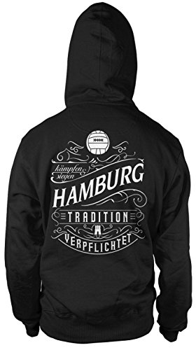 Mein Leben Hamburg Männer und Herren Kapuzenpullover | Fussball Ultras Geschenk | M1 FB (L, Schwarz) von Uglyshirt87