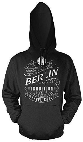 Mein Leben Berlin Männer und Herren Kapuzenpullover | Fussball Ultras Geschenk | M1 Front (Schwarz, M) von Uglyshirt87