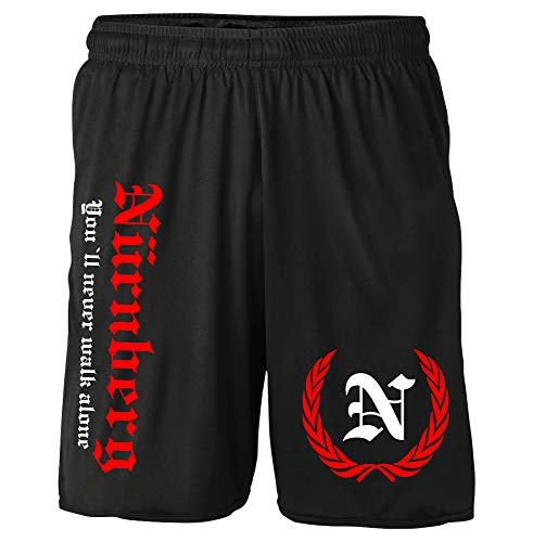 Nürnberg Kranz Shorts | Fussball Sport Sommer Ultras Kurze Hose Sporthose (XL, Schwarz Kranz M2) von Uglyshirt87