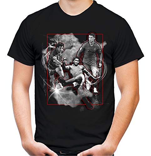 Portugal Legenden Männer und Herren T-Shirt | Fussball Trikot Fan (3XL, Schwarz) von Uglyshirt87