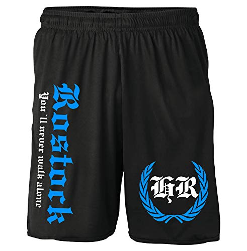 Rostock Kranz Shorts | Fussball Sport Sommer Ultras Kurze Hose Sporthose (S, Schwarz Kranz M2) von Uglyshirt87