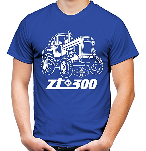 Traktor ZT Männer und Herren T-Shirt | 300 Oldtimer DDR Landwirt Bauer | M1 (S, Blau) von Uglyshirt87