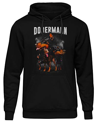 Uglyshirt87 Dobermann Herren Kapuzenpullover | Dobermann Pullover Herren - Dog - Hund Hoodie Herren - Dobermann Hoodie | M5 (L) von Uglyshirt87