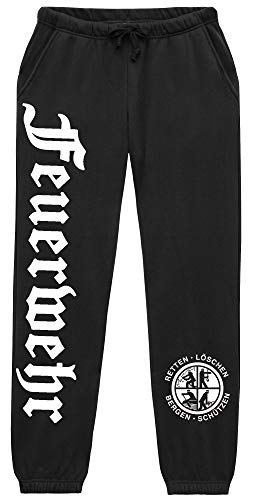 Uglyshirt87 Feuerwehr Männer u. Herren Jogginghose | Logo 112 FFW Freiwillige Hose | M2 (XXL) von Uglyshirt87