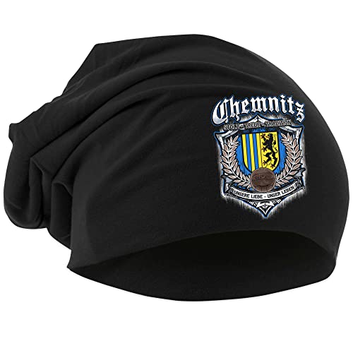 Uglyshirt87 Für Immer Chemnitz Mütze | Strickmütze - Chemnitz Beanie - Hut - Chemnitz Logo - Hat - Stadt - City | Beanie Druck: Bunt von Uglyshirt87