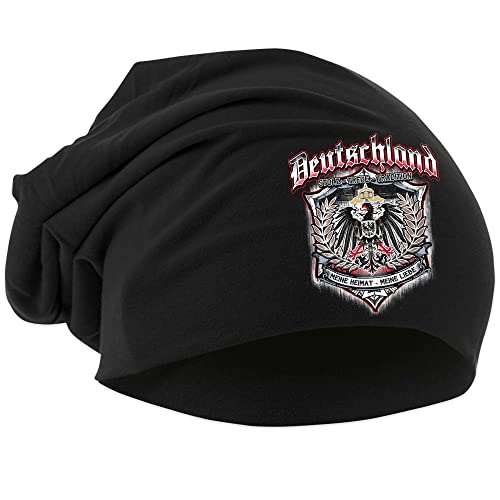 Uglyshirt87 Für Immer Deutschland Mütze | Strickmütze - Kaiserreich Beanie - Hut - Germany Logo - Hat - Germania - Preußen | Beanie Druck: Bunt von Uglyshirt87