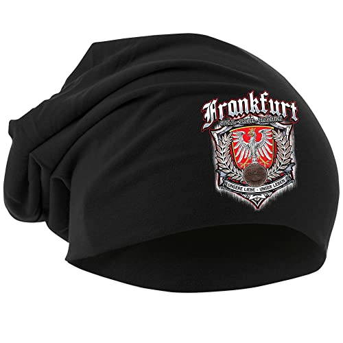 Uglyshirt87 Für Immer Frankfurt Mütze | Strickmütze - Frankfurt Beanie - Hut - Frankfurt Logo - Hat - Stadt - City | Beanie Druck: Bunt von Uglyshirt87