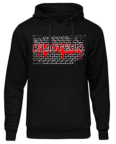 Uglyshirt87 Graffiti Kaiserslautern Herren Kapuzenpullover | Stadt - Kaiserslautern Skyline - Fussball - City - Kaiserslautern Pullover - Ultras - Hoodie | Schwarz (3XL) von Uglyshirt87