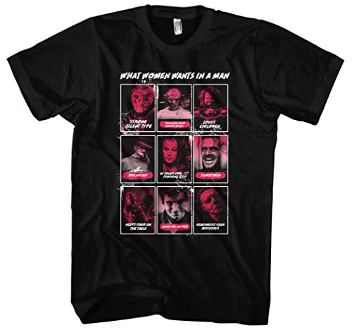 What Women Want In A Man Herren T-Shirt | Horror Shirt Herren - Halloween Shirt - Freddy | Schwarz (M) von Uglyshirt87