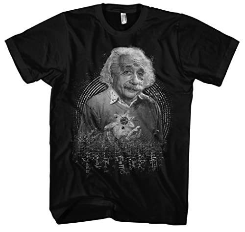Albert Einstein Herren T-Shirt | Chemiker Tshirt Lustig Chemie Physik Wissenschaft Mathematik Mathe | M3 Schwarz (XL) von UGLYSHIRT