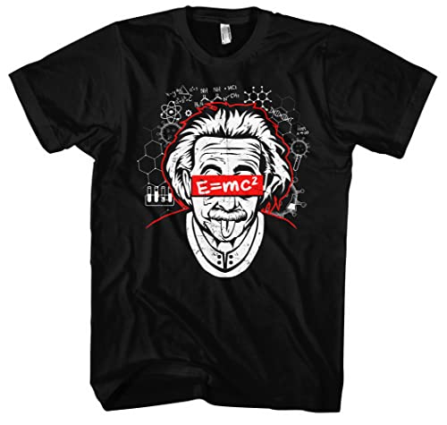 Albert Einstein Herren T-Shirt | Chemiker Tshirt Lustig Physiker Chemie Physik Wissenschaft Mathematik Mathe | M2 Schwarz (M) von UGLYSHIRT