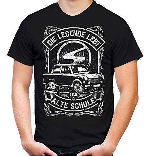 Alte Schule Trabant Männer und Herren T-Shirt | DDR Nostalgie Ossi 600 601 Kübel Trabi Oldtimer (XL, Schwarz Trabant 601) von Uglyshirt89