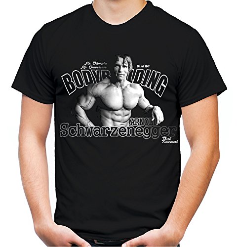 Arnold Schwarzenegger Männer und Herren T-Shirt | Bodybuilding Gym ||| M1 (4XL, Schwarz) von Uglyshirt89