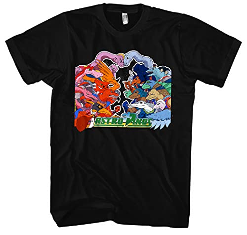 Astro Dinos T-Shirt | Dinosaurier Zeichentrick Filme T-Rex Tyrannosaurus Saurier | M2 Schwarz (XXL) von Uglyshirt89