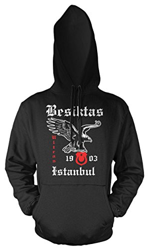 Besiktas Männer und Herren Kapuzenpullover | Fussball Ultras Türkei Istanbul (3XL, Schwarz) von Uglyshirt89