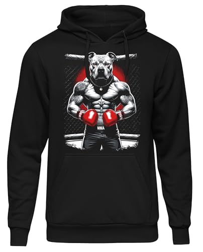 Boxing Bully Kapuzenpullover | Pullover Hoodie für Männer mit Boxmotiv – Kampfsport Streetwear – Trainings Sweatshirt mit Druck | Schwarz (XXL) von Uglyshirt89