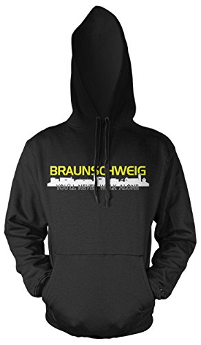 Braunschweig Skyline Männer und Herren Kapuzenpullover | Fussball Ultras Geschenk (L, Schwarz) von Uglyshirt89