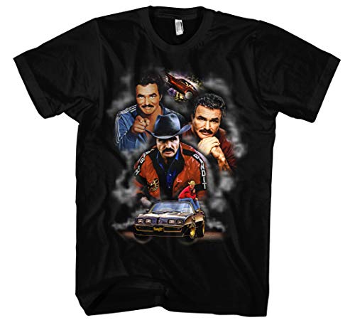 Burt Reynolds Männer und Herren T-Shirt | Hooper Schlitzohr Pontiac Bandit Kult (4XL, Schwarz Druck: Bunt) von Uglyshirt89