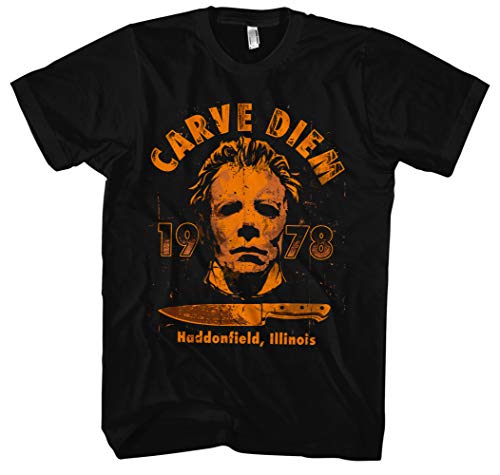 Carve Diem Michael Männer und Herren T-Shirt | Horror Halloween Myers Nightmare (4XL) von Uglyshirt89
