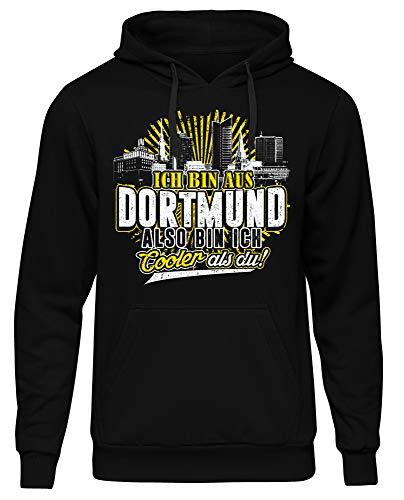 Cooler als du Dortmund Männer Herren Kapuzenpullover | Fussball Skyline Trikot Sport Ultras Fun (L) von Uglyshirt89