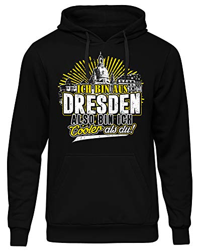 Cooler als du Dresden Männer Herren Kapuzenpullover | Fussball Skyline Trikot Sport Ultras Fun (M) von Uglyshirt89