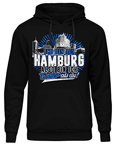 Cooler als du Hamburg Männer Herren Kapuzenpullover | Fussball Skyline Trikot Sport Ultras Fun (4XL) von Uglyshirt89