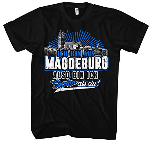 Cooler als du Magdeburg Männer Herren T-Shirt | Fussball Skyline Trikot Sport Ultras Fun (3XL) von Uglyshirt89