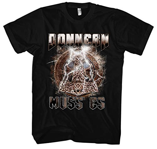 Donnern muss es T-Shirt | Odin Tshirt - Wikinger Kleidung Herren - Walhalla - Valhalla - Germanen (3XL) von Uglyshirt89