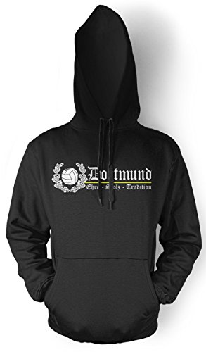 Dortmund Ehre & Stolz Männer und Herren Kapuzenpullover | Fussball Ultras Geschenk | M2 FB (Schwarz, M) von Uglyshirt89