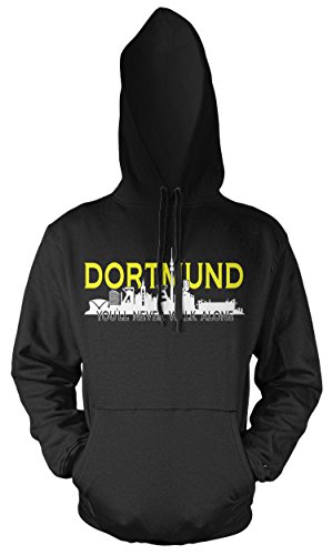 Dortmund Skyline Männer und Herren Kapuzenpullover | Fussball Sport Ultras Geschenk (M, Schwarz) von Uglyshirt89