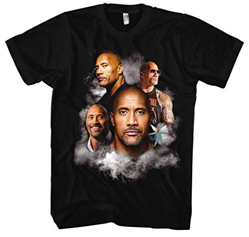 Dwayne Johnson Herren T-Shirt | Dwayne Johnson Tshirt - The Rock Shirt - Skyscraper (Schwarz/Duck: Bunt, 3XL) von Uglyshirt89