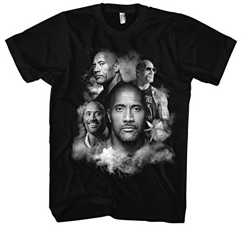 Dwayne Johnson Herren T-Shirt | Dwayne Johnson Tshirt - The Rock Shirt - Skyscraper (Schwarz/Duck: Weiß, 3XL) von Uglyshirt89