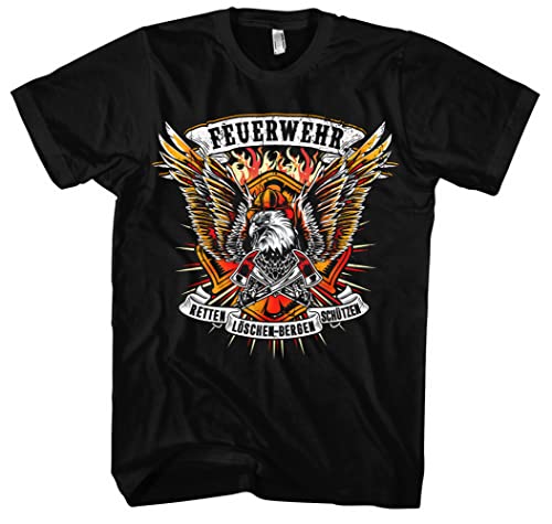 Feuerwehr Herren T-Shirt | Held Hero FFW - Feuerwehr Shirt - Freiwillige Feuerwehr - Geschenk - Firefighter | M13 Schwarz (L) von Uglyshirt89