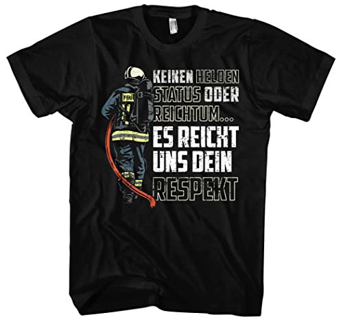 Feuerwehr Herren T-Shirt | Held Hero FFW - Freiwillige Feuerwehr - Geschenk - Firefighter | M17 Schwarz (3XL) von Uglyshirt89