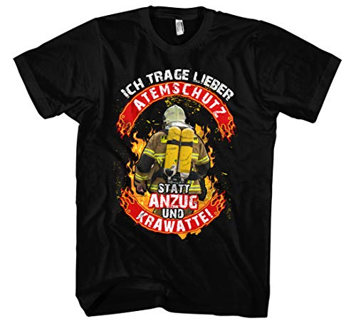 Feuerwehr Männer Herren T-Shirt | Papa Held Hero FFW 112 Feuerwehrmann Freiwillige Kameradschaft Logo | M4 (XXL) von Uglyshirt89