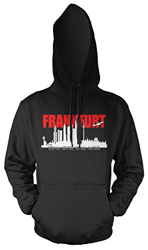 Frankfurt Skyline Männer und Herren Kapuzenpullover | Fussball Ultras Geschenk (4XL, Schwarz) von Uglyshirt89